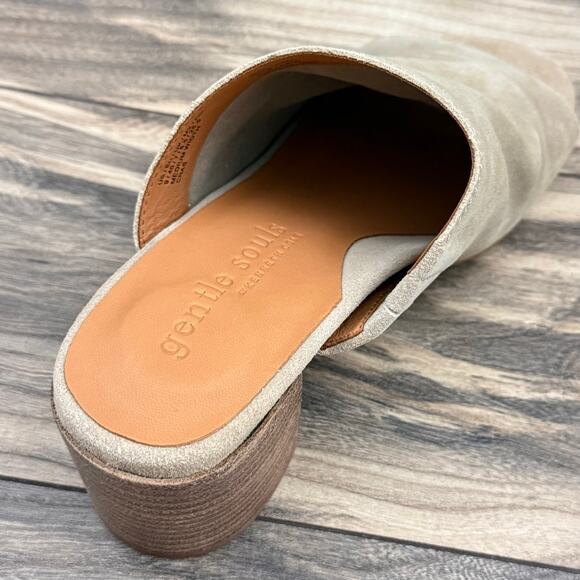 NIB Gentle Souls by Kenneth Cole 9M Chas Comfort Open Toe Heeled Sandals Suede - Picture 4 of 12